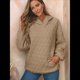 thumbnail image 5 of Sudadera con Capucha para Mujer, Sudadera de Larga, Holgada y con Bolsillos. Caqui M, 5 of 6