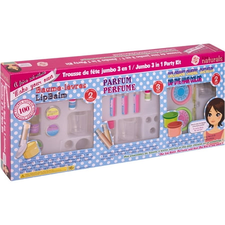 Kiss Naturals Jumbo 3-in-1 Party Pack, Lip Balm/Perfume/Dip Dye Hair Color