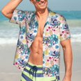 thumbnail image 5 of KLL Men's Hawaiian Shirt Short Sleeve Button Down Beach Shirts-Colorful Chameleons, 5 of 5