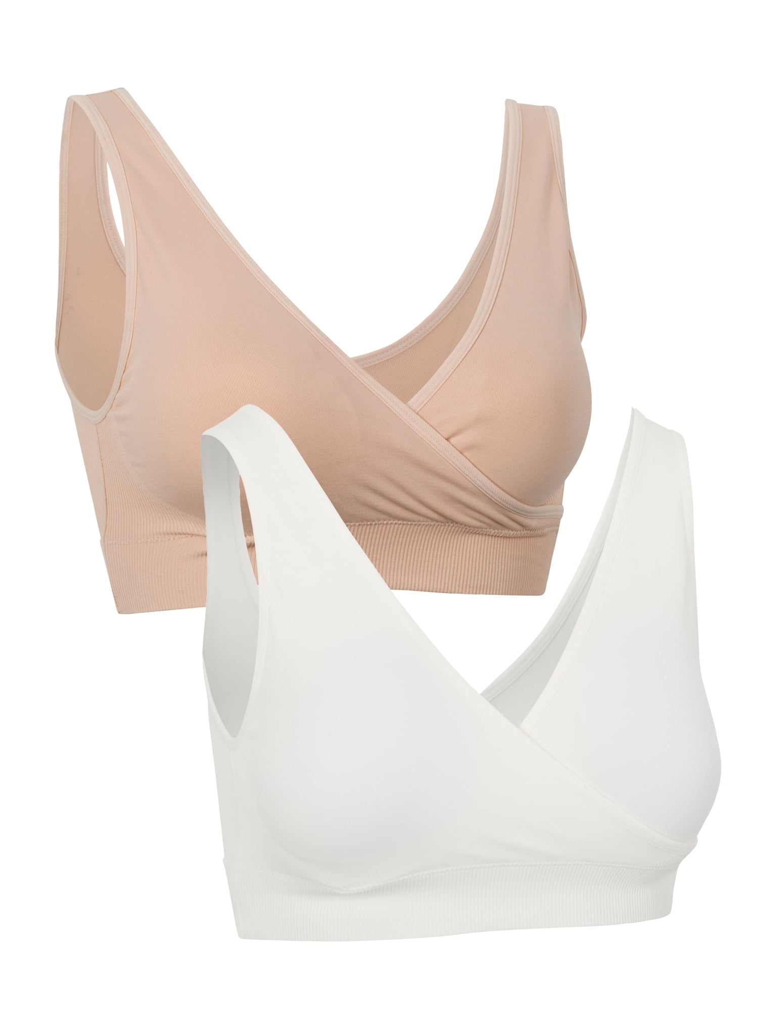 Ingrid & Isabel For Every Belly Women's Maternity & Nursing Seamless Crossover Bra, 2-Pack, SizesXS-4XL