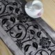 thumbnail image 4 of Caminos De Mesa Camino de Mesa Camino de mesa de damasco flocado con flores en relieve, color gris plateado Likrtyny Libre de BPA, 4 of 7