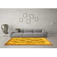 thumbnail image 3 of Ahgly Company Machine Washable Indoor Rectangle Abstract Yellow Contemporary Area Rugs, 7' x 9', 3 of 4