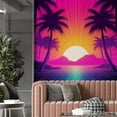 thumbnail image 4 of Idea4wall 4pcs Tropical Sunset Radiant with Palm Silhouette Landscape Wall Murals, Removable Self-Adhesive Stick Wallpaper Large Wall Stickers for Home Decorative, 96"x120", 4 of 5