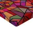 thumbnail image 2 of Ambesonne Abstract Fitted Sheet, Vitray Mosaic Triangle, Queen Size, Multicolor, 2 of 3