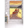 thumbnail image 3 of Guerneville, California, Canoe on Lake at Sunset (36x54 Giclee Gallery Art Print, Vivid Textured Wall Decor), 3 of 3