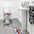 thumbnail image 3 of Orchip 4-Piece Bathroom Linen & Accessory Set with Shower Curtain, Bath Mat, Toilet Lid, 3 of 7