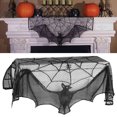 thumbnail image 1 of Cheers.US Home Halloween Fireplace Decorations, Fireplace Mantle Scarf Cover, Black Lace Spider Web for Door, Window and Fireplace Decoration, Halloween Decorations, 1 of 6