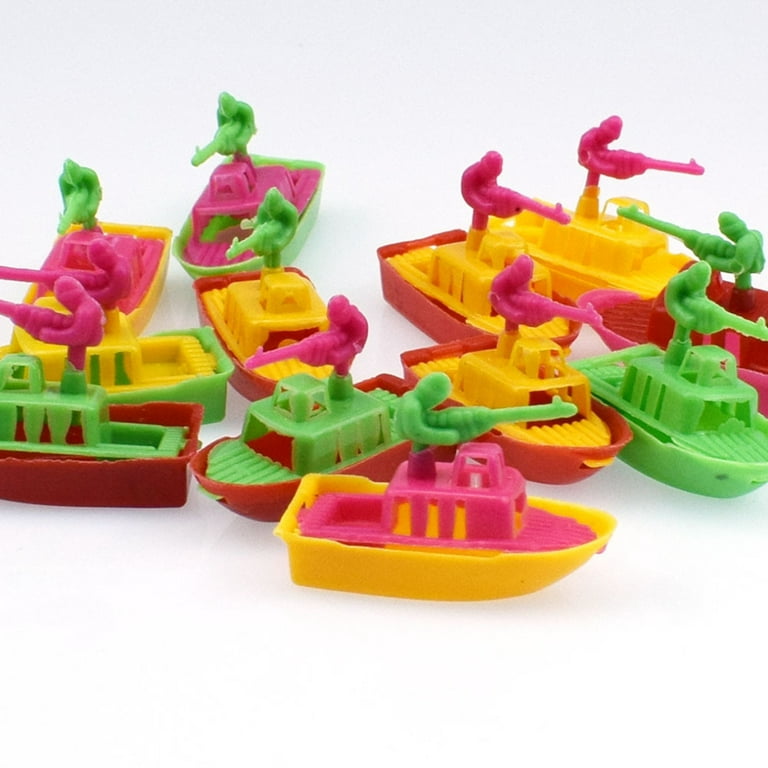 20pcs Mini Plastic Boat Model Simulation Combat Boat Toy for Kids Toddler  (Mixed Color) 