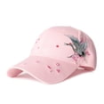 thumbnail image 2 of Siminsem Women's Casual Breathable Wide Brim Baseball Cap with Bird Flower Embroidery Under $8 Adjustable Buckle Closure Windproof Sun Hat for Outdoor UPF 40+ Lightweight Cotton Cap for Garden Beach, 2 of 4