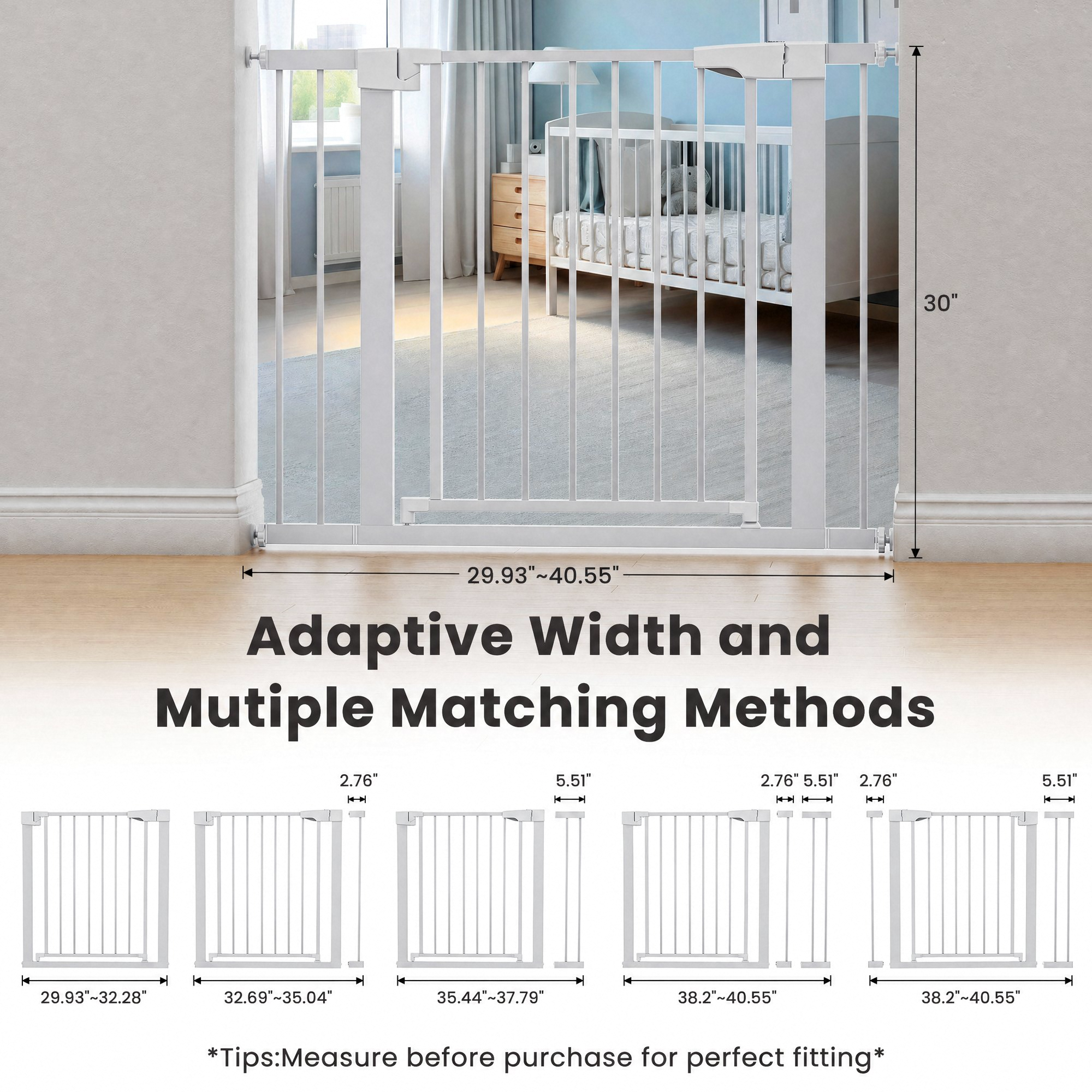 Naipo Baby Safety Gate, Adjustable 29-40 Inches photo 3