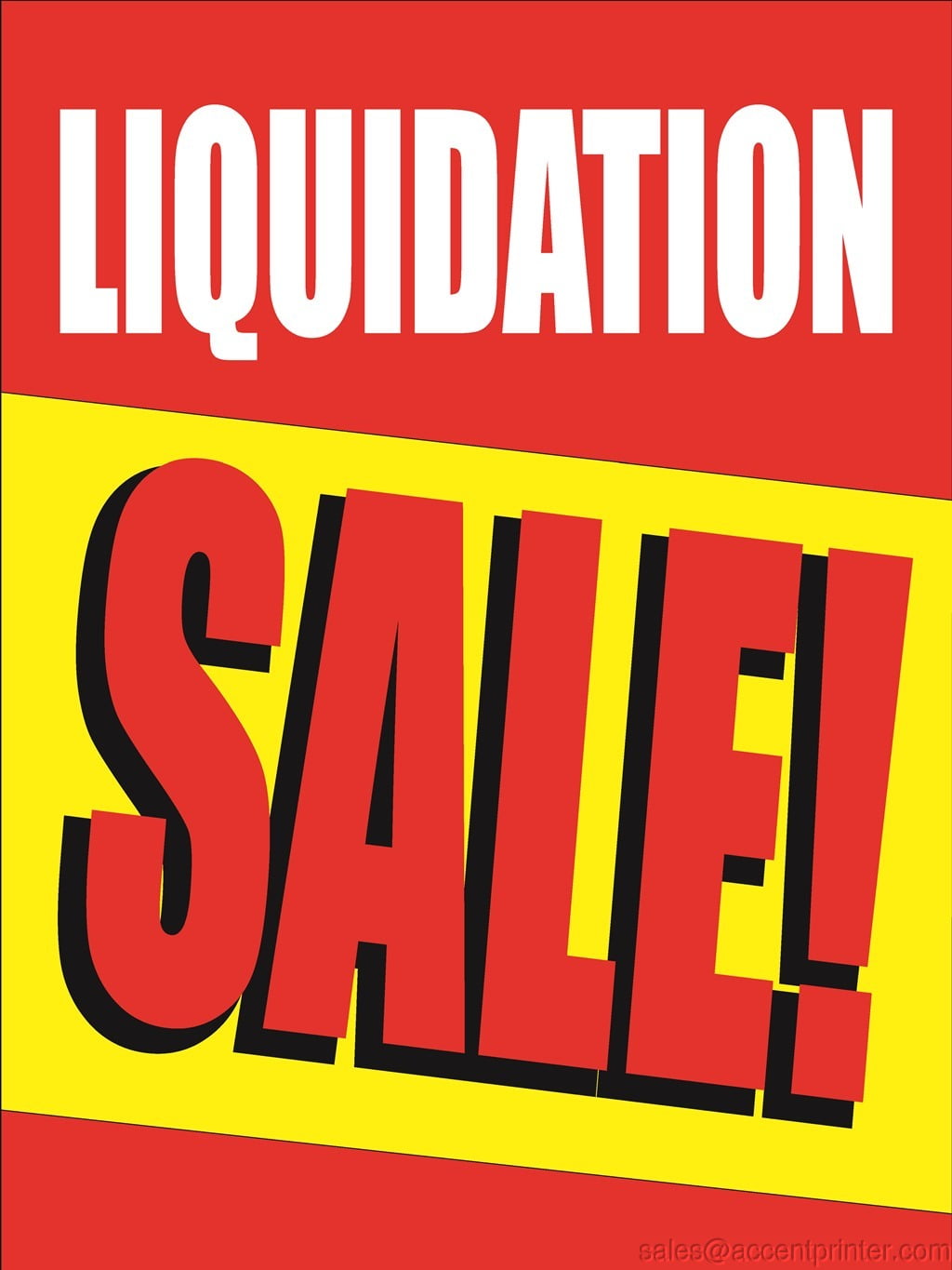 Liquidation Sale Storefront Window Display Sign, 18"w x 24"h, Full