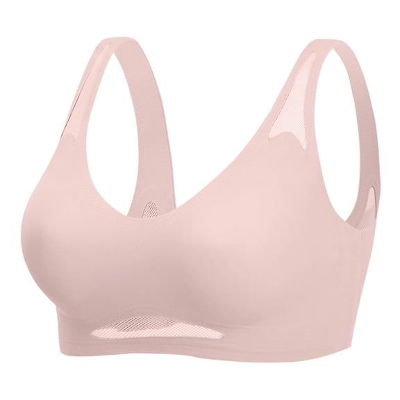 Taqqpue Womens Bra No Underwire Seamless Wireless Bra with Soft Support V Neck Mesh Bras Lace Bralette Everyday Bra