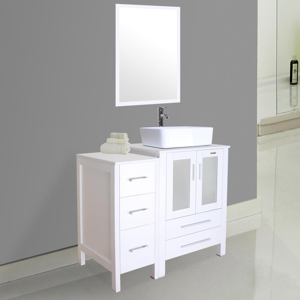 Buy Eclife 36 White Bathroom Vanity Sink Combo White Rectangle Ceramic