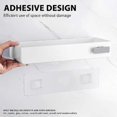 thumbnail image 4 of White Self-Stick Shower Shelf - No-Drill Floating Tile Organizer for Bathroom, Strong Adhesive Plastic Storage Solution, 4 of 5