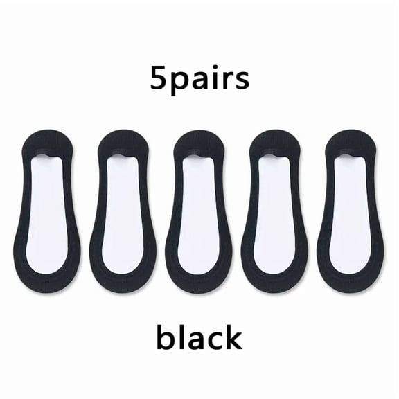 5pairs Non-slip Invisible Socks Slippers Seamless Ice Silk Boat Socks Summer Thin Solid Casual Breathable Low Cut Socks Women