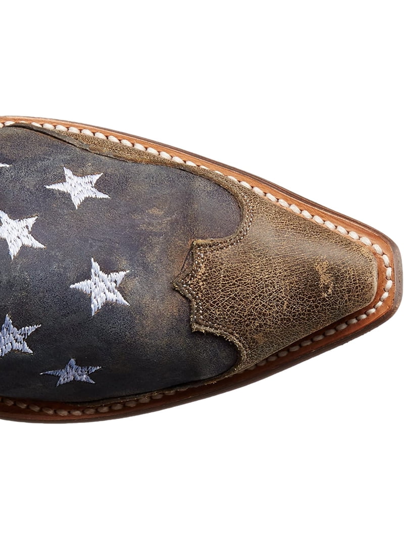 Roper Mens Leather Cowboy Boot American Flag Distressed  display picture 3