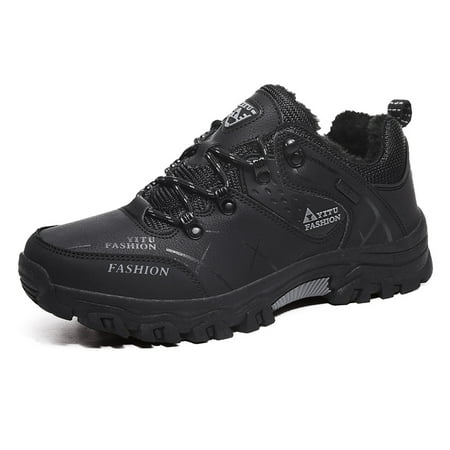 

Men s Hiking Shoes Winter Faux Fur Lined Non-Slip Climbing Trekking Sneakers for Men Camping Backpacking Walking Boots
