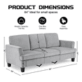 thumbnail image 3 of 3 Seater Sofa, 84"W Corduroy Sofa with Extra Deep Seats, Modern Comfy Couch for Living Room, Gray, 3 of 11