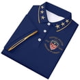 thumbnail image 3 of Men's USA 250th Anniversary Polo Shirt We The People Patriotic Flag Short Sleeve Golf Tee, 3 of 6
