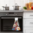 thumbnail image 4 of Yayeee Kitchen Hanging Hand Towels Set of 2 with Loop Bathroom Absorbent Tie Towel, Vibrant Floral, 4 of 7