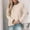 Khaki, variant on Fznquz Knit Women's Sweater Long Sleeve Crewneck Sweaters Casual Soft Brown Winter Clothes for Women