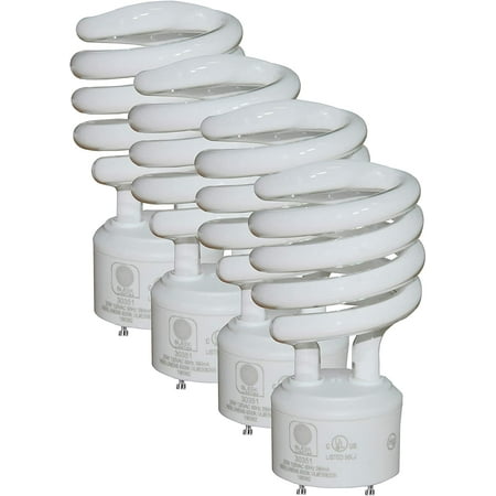 

Sleeklighting CFL Gu24 23Watt UL Listed Light Bulb Two Prong Twist 2 Pin -T2 Spiral 5000K 1600lm - 4pack