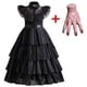thumbnail image 3 of Disfraz de Cosplay de Wednesday para niña, vestido gótico negro para fiesta de Halloween, novedad de 2023, 3 of 4