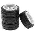 thumbnail image 2 of Yeacher Pneus de Voiture de Rallye Tout-Terrain Télécommandée 65*45*26mm 4 Pcs Remplacement pour TAMIYA TT02 XV01 HSP, 2 of 6
