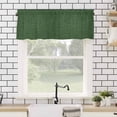 thumbnail image 4 of Vintage Dark Valances for Windows Green Linen Texture Farmhouse Rod Pocket Curtain Valance Window Treatment Short Curtains for Kitchen Living Room, 54"x18", 4 of 5