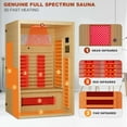 thumbnail image 5 of MEISSALIVVE Full Spectrum Sauna for Home,1~2 Person Indoor Infrared Sauna Room with 10 Minutes Warm-up Heate,,Canadian Hemlock Wood Home Sauna with Bluetooth. and Tempered Glass, 5 of 10