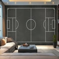 thumbnail image 3 of Modern Wallpaper Murals 3D Soccer field chalked blackboard Football stadium chalk Peel and Stick Removable Self-Adhesive canvas Wall Stickers for Nursery Kids Bedroom TV Wall Decor, 3 of 5