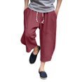 thumbnail image 1 of PMUYBHF White Compression Shorts Men Men'S Cropped Shorts Loose Elastic Drawstring Conical Casual Linen Shorts For Men Shorts For Men Casual Bike Shorts Men With Padding And Suspenders, 1 of 9