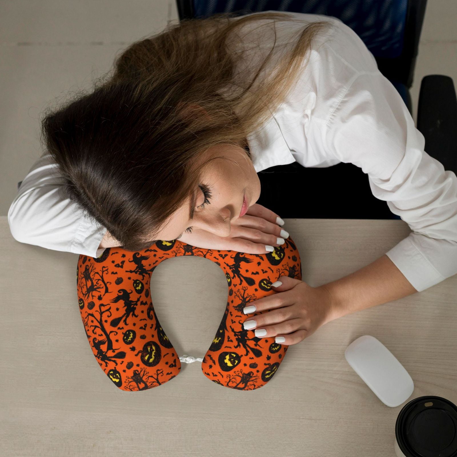 Xecao Halloween3 Print Memory Foam Cervical Neck Pillow Versatile U-Shaped Pillows for Home,Office,Camping,Travelling,Soft Washable Cover
