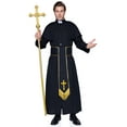 thumbnail image 4 of Leg Avenue Priest Costume for Men with Robe and Cape, Adult Size M, 4 of 5