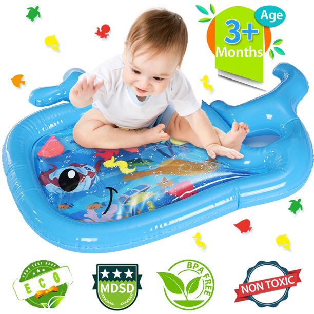 JOYXEON Tummy Time Water Mat, Baby Water Mat Play Mat for Toddler, Inflatable Leak Proof Early