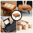thumbnail image 3 of Foot Stool with Faux Leather Padded Seat, Small Ottoman Bench for Living Room, 3 of 12