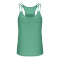 thumbnail image 4 of Fnooota Summer Tank Tops for Women 2025, Scoop Neck Pleated Casual Camisoles with Built in Bras Green Size XL, 4 of 7