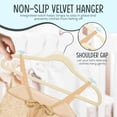 thumbnail image 5 of Techzoo Premium Kids Velvet Hangers 15 Pack – 14" Non Slip Felt Cloth Hangers for Closet – Ultra Slim, Space Saving Kids Clothes Hangers with 360° Swivel Hook, Toddler Children Kids Hangers – Beige, 5 of 8