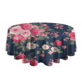 thumbnail image 5 of Pioneer Flower Floral Print Pattern Round Tablecloth 60"x60",Wrinkle Wipeable Table Cloth for Kitchen Dining Room Picnic Patio Party, 5 of 6