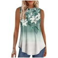 thumbnail image 2 of Dolkfu Women Tops Floral Loose Fitting Sleeveless Tank Tops Flowy Tropical Womens T Shirts L, 2 of 6