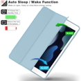 thumbnail image 5 of iPad 9th Generation Case 2021/iPad 8th Generation Case 2020 10.2 Inch with Pencil Holder, iPad 7th Gen 2019 Case with Clear Transparent Back, Auto Wake/Sleep Cover (Light Blue), 5 of 14