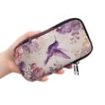 thumbnail image 2 of SEANATIVE Neoprene Double Glasses Case Dual Compartment Eyeglasses Sunglasses Holder for Women Men, Glasses Organizer with Zipper Closure, Eyewear Storage Bag, Hummingbird Flower Violet Beige, 2 of 7