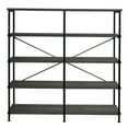 thumbnail image 2 of The Urban Port Olga 63 Inch Industrial 4 Tier Bookshelf, Particleboard, Metal Frame, Gray, Black, 2 of 2