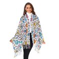 thumbnail image 3 of FORMRS Womens Scarf Winter Soft Long Big Warm Shawls Wrap Tassel Scarves, Doodle Pattern, 3 of 9