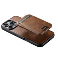 thumbnail image 5 of ShellTech Compatible with iPhone 16 Pro Wallet Case, Magnetic 2 in 1 Detachable Card Holder Case, Vintage Leather RFID Blocking Flip Kickstand Case for Men Women,Brown, 5 of 15