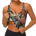 thumbnail image 3 of Haiem bass water fishing Pattern Womens Sports Bra - U Neck Padded Low Impact Yoga Bra Workout Crop Top Gym Moisture-Wicking Workout Vest-Medium, 3 of 8