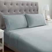 Modern Threads 4-Piece Solid Microfiber Adult Sheet Set, Blue Mist, Queen