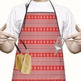 thumbnail image 2 of Red Christmas Folk Pattern Apron-Garden Aprons for Women with Pockets-Cotton Linen Waterproof Kitchen Cooking Gardening Aprons Adjustable for Kitchen,Cooking,BBQ and Salon 33"x27", 2 of 7