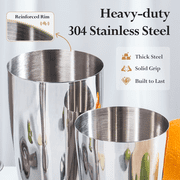 4PCS Boston Cocktail Shaker Set Bartender Kit Drink Shaker Bar Set Stainless Steel Cocktail Shaker Kit Margarita Martini Shaker Bar Supplies