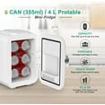 thumbnail image 3 of Mini nevera, refrigerador portátil y calentador de 4 litros/6 las para el cuidado de la piel, cosméticos, bebidas, alimentos, ideal para recámara, oficina, coche, recámara, certificación, 3 of 5